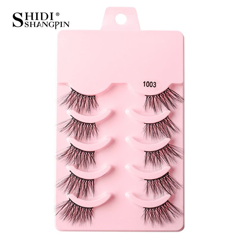 SHIDISHANGPIN 5/10Pairs False Lashes Cat Eye Eyelashes Eyelash Extension 3D Mink Half Lashes Natural Makeup faux Cils maquiagem - Blinksy